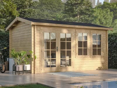 Log Cabin Garden House Iris 3.9m x 3.0m — Cabins & Studios