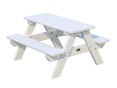 Lisbet Kids Wooden White Picnic Table — Picnic Tables
