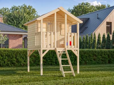 Kids Wooden Playhouse Toby 1.8m x 1.9m x 2.87m — Playhouses