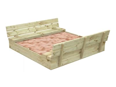 Wooden Sandpit with Seats 1.6m x 1.6m — Sandpits