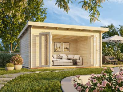 Log Cabin Garden House Lea 4.5m x 3.3m — Cabins & Studios